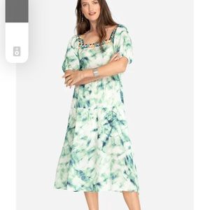 Brand new Johnny Was JADE MARBLE PUFF SLEEVE MIDI DRESS, size medium